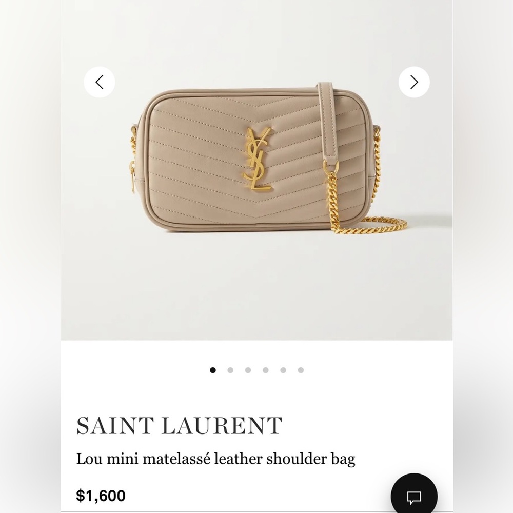 Saint Laurent Beige Lou Mini Matelassé Leather Shoulder Bag